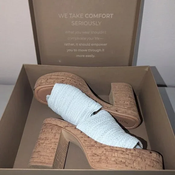 Seychelles Applause Platform White Woven Rafia Sandal Size 7.5 - Picture 4 of 9